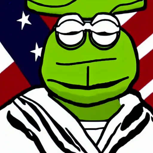 Image similar to pepe the frog as the president of the united states