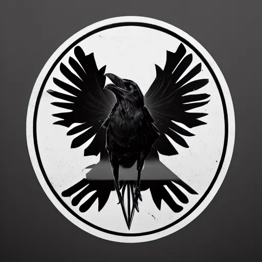 Prompt: family crest depicting a raven with a halo in style of shigiru mayamoto, with dramatic lighting, concept art, matte painting, 8 k, highly detailed, artstation