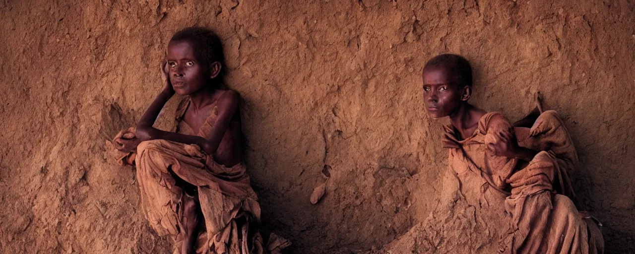 Prompt: the first human ever found in ethiopia, national geographic, canon 5 0 mm, cinematic lighting, photography, retro, film, kodachrome