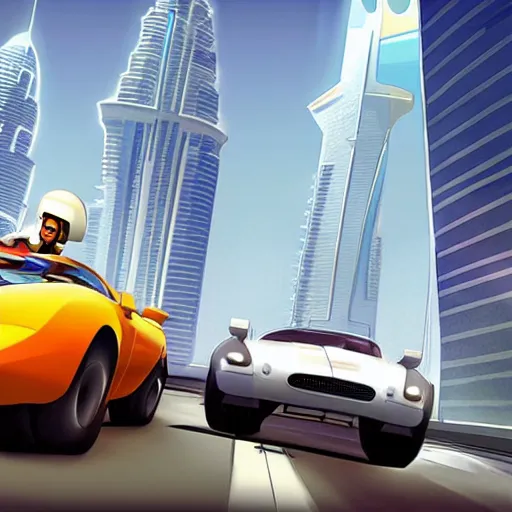 Prompt: gta : dubai, by goro fujita