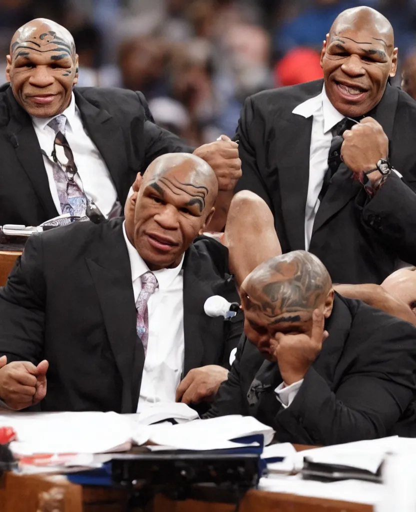 Image similar to mike tyson as a judge