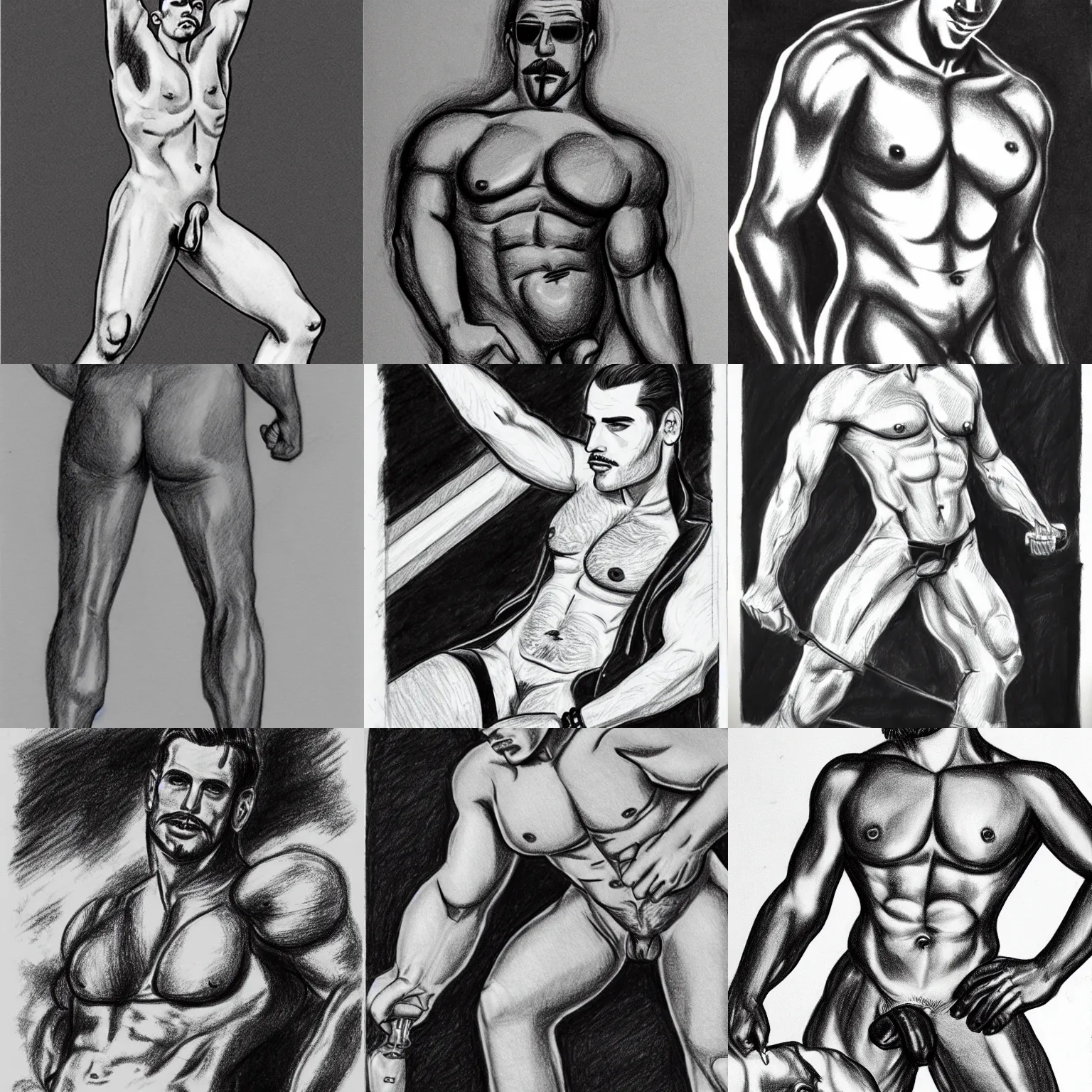 Prompt: drawing by tom of finland