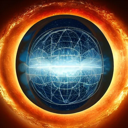 Image similar to universe inside sphere, highly detailed