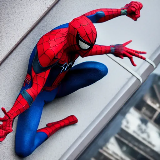 Image similar to spider-man webswinging in new york, cinematic photography, high detail, 4k