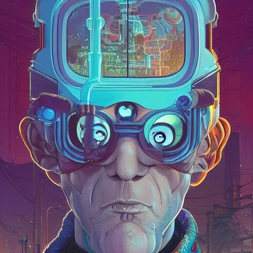 Prompt: akah 0 c 0 k futurama cyberpunk portrait by gaston bussierre and charles vess and james jean and erik jones and rhads, inspired by rick and morty, huge scale, beautiful fine face features, intricate high details, sharp, ultradetailed