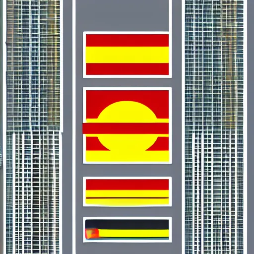 Image similar to Saigon Cityscape. Vietnam colorscheme. Vietnam flag. Clean and simple. Trending on Artstation. 8k resolution.