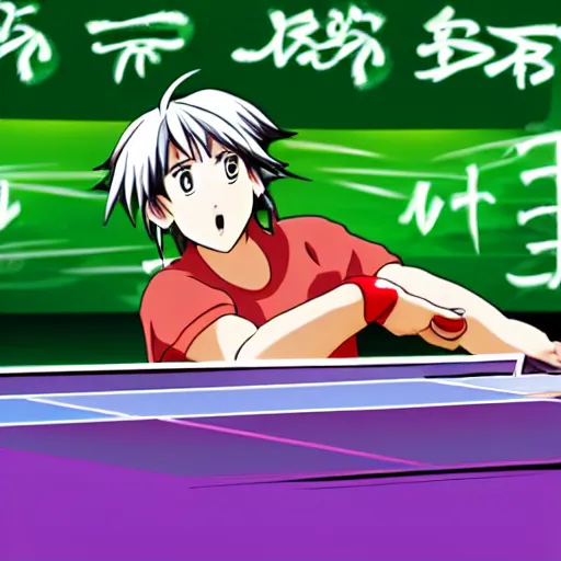 table tennis match, epic, anime style, Stable Diffusion