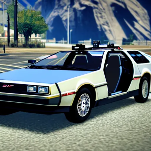 Image similar to flying dmc 1 2 delorean in grand theft auto 5