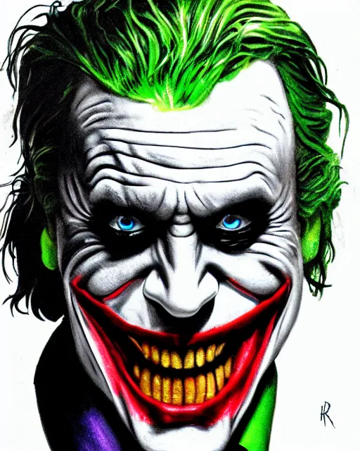 Prompt: the joker 8 k, concept art, extremely detailed, art by h. r. geiger