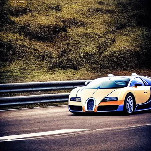 Prompt: “bugatti veyron cruising down the streets of Lagos in africa motorsports car issue race edition atmospheric advertisement”