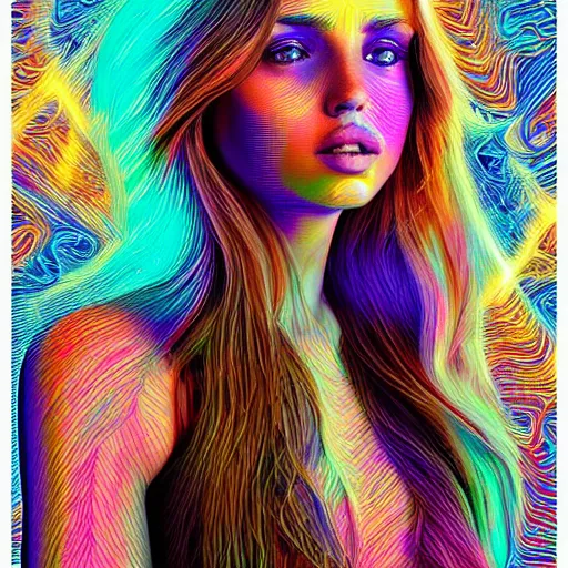 Prompt: a digital portrait of anna de armas, digital art by alex grey, instagram contest winner, computer art, glitch art, dystopian art, glitchy