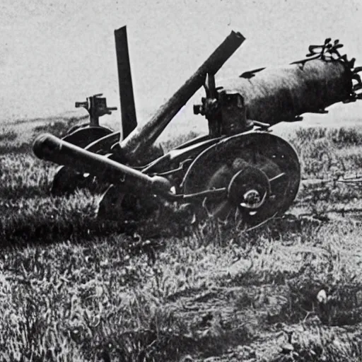 Image similar to a picture of a enormous bear pulling a towed artillery gun behind him, eastern front, historical picture