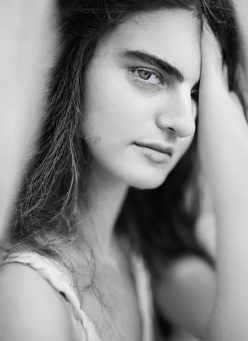 Prompt: portrait of a beautiful 20-year-old Italian woman by Corbin Gurkin, close up, detailed, award winning, Sony a7R