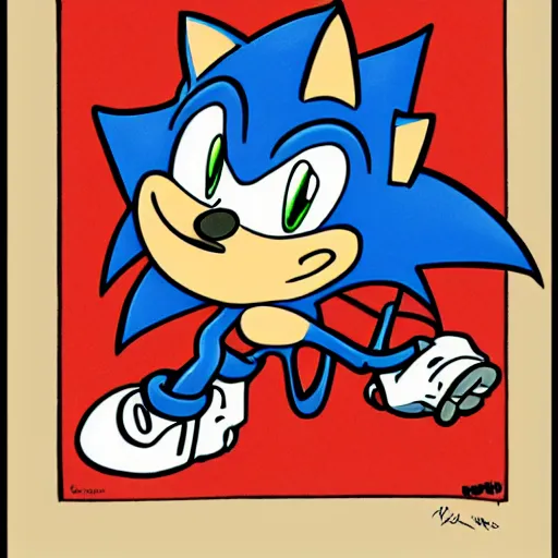 Sonic the hedgehog, in a screenshot of Family Guy, Stable Diffusion