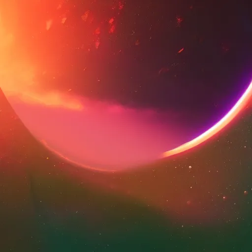 Image similar to a detailed digital painting of a marble - like planet orbiting a large purple sun in a sea of stars, by alena aenami, petros afshar and greg rutkowski trending on artstation, deviantart, planet, clouds, earth, exoplanet, stars, nubulae hubble, swirling gas clouds