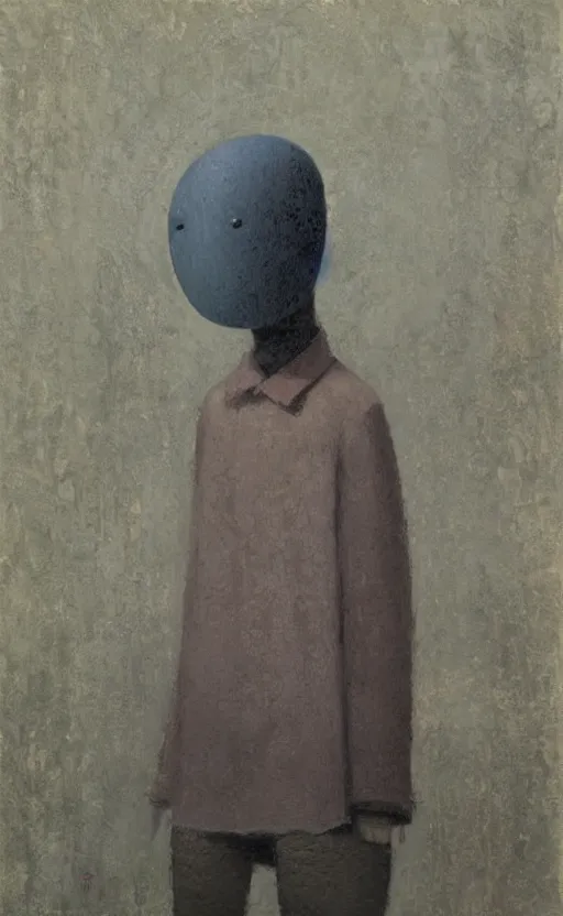 Image similar to portrait of a character in a scenic environment by Shaun Tan