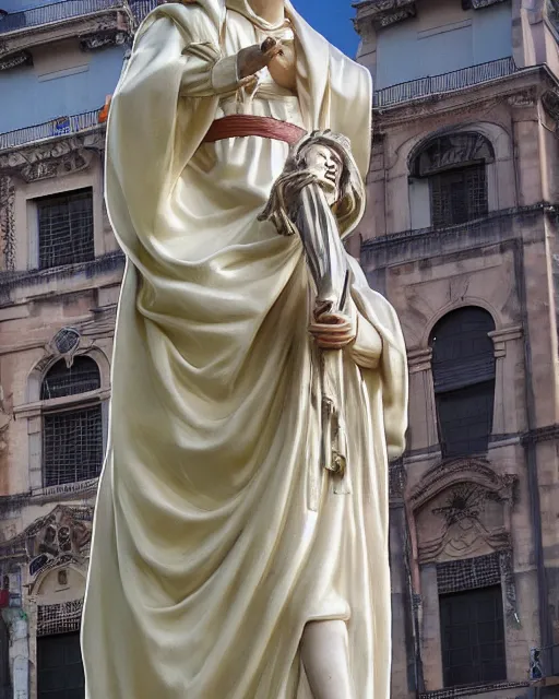 Prompt: gigantic statue of honey boo boo as christ the redeemer, rio digennaro, hyperreal