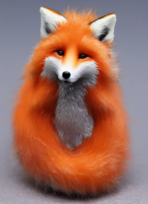 Image similar to 80mm resin detailed miniature of fluffy fox, Product Introduction Photos, 4K, Full body