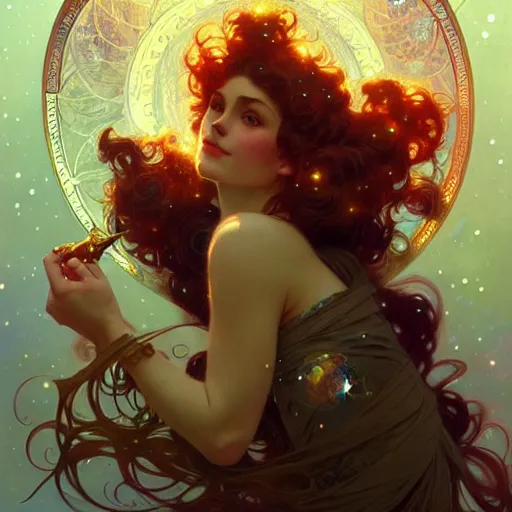 Prompt: Seeking Star Bubbles Cosmic Love, fantasy, intricate, elegant, highly detailed, digital painting, artstation, concept art, smooth, sharp focus, illustration, art by Krenz Cushart and Artem Demura and alphonse mucha