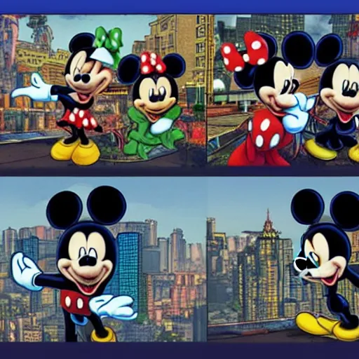 Image similar to mickey mouse gta 5 art