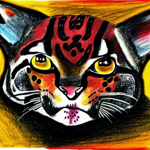 Image similar to abstract drawing of an ocelot