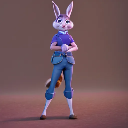 Image similar to Judy Hopps as a human, studio photography