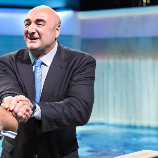 Image similar to Kevin O'Leary happy, shaking hands, in Shark Tank (2016)