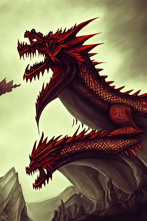 Image similar to a fierce dragon by nick deligaris