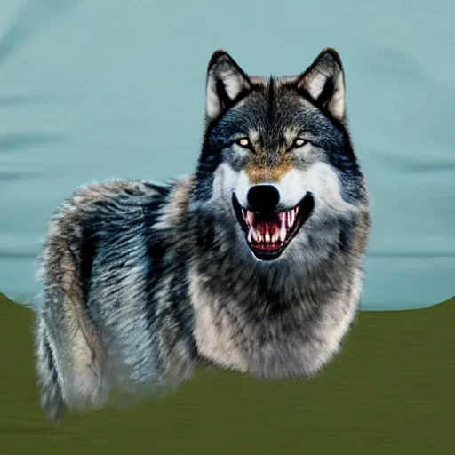 Image similar to half wolf ((half shark))