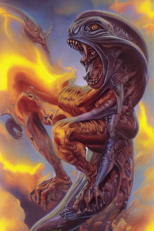 Image similar to extraterrestrial beast by boris vallejo