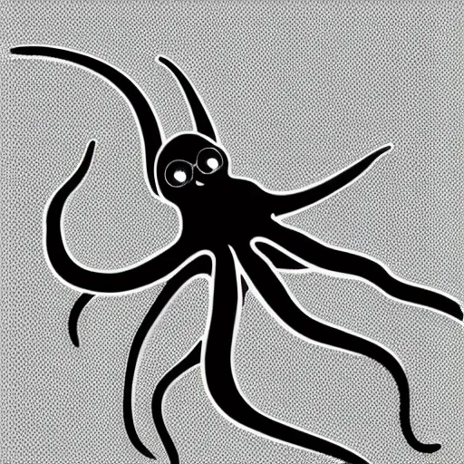 Prompt: an x - ray of an octopus, neon, dark background, underwater