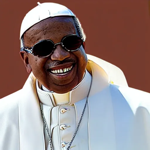 Image similar to pope stevie wonder