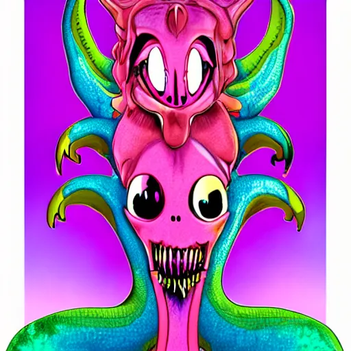 Prompt: lisa frank xenomorph