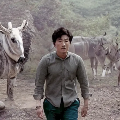 Image similar to korean remake of tariq nasheeds buck breaking, film still