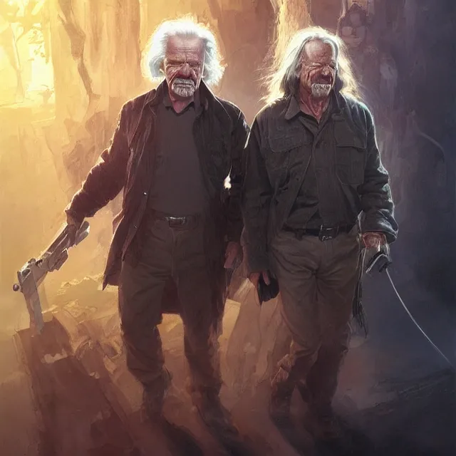 Prompt: the thing john carpenter and kurt russell by stanley artgerm lau, wlop, rossdraws, frank frazetta, andrei riabovitchev, marc simonetti