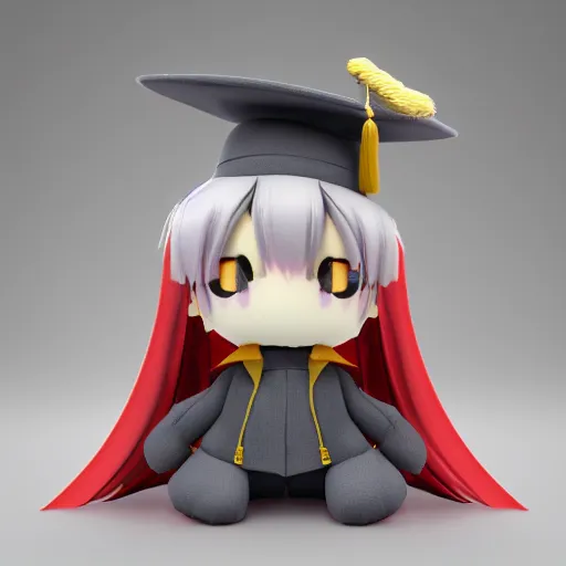 Prompt: cute fumo plush of a wizard student who accidentally set fire to an entire magical castle, stressed, fire, particle simulation, vray