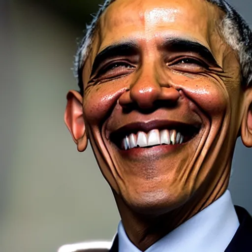 Prompt: Obama smiling