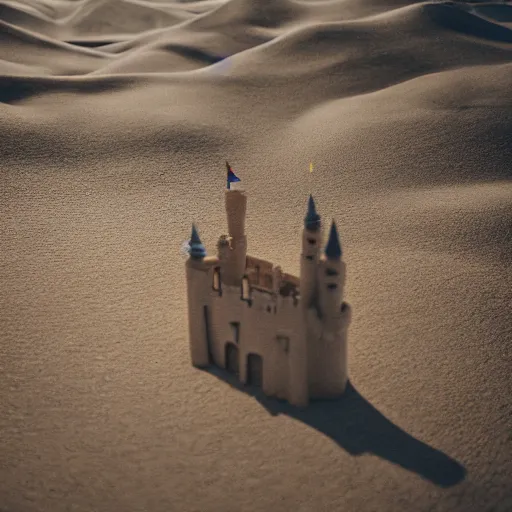 Image similar to life - like castle made of sand, 3 5 mm!!!!! lens, 4 k photorealism, trending on unsplash, 4 k quality