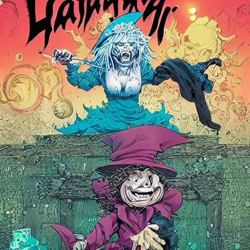 Image similar to the laughing witch, by yoichi hatakenaka, masamune shirow, josan gonzales and dan mumford