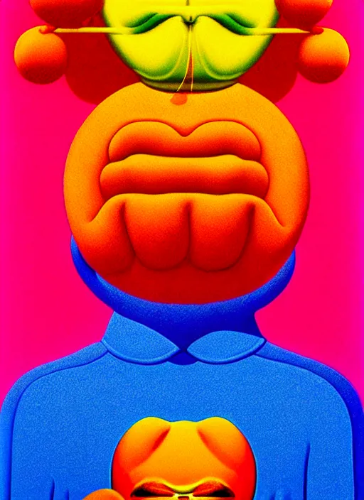 Image similar to inflated devil by shusei nagaoka, kaws, david rudnick, airbrush on canvas, pastell colours, cell shaded, 8 k