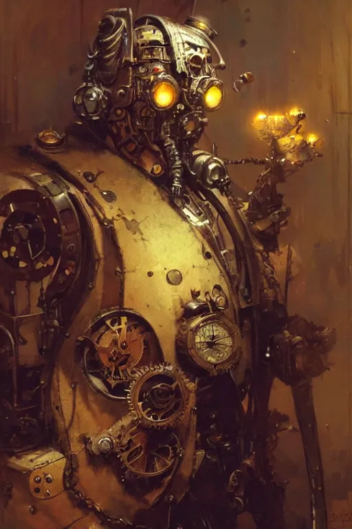 Prompt: crooked and broken old man in a steampunk mechanical suit portrait dnd, painting by gaston bussiere, craig mullins, greg rutkowski, yoji shinkawa