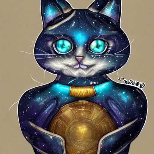 Image similar to a cute galactic alien kitten, hyper detailed