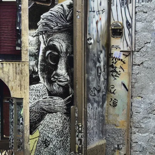Image similar to transylvanian folk art, in the style of graffiti, made by phlegm