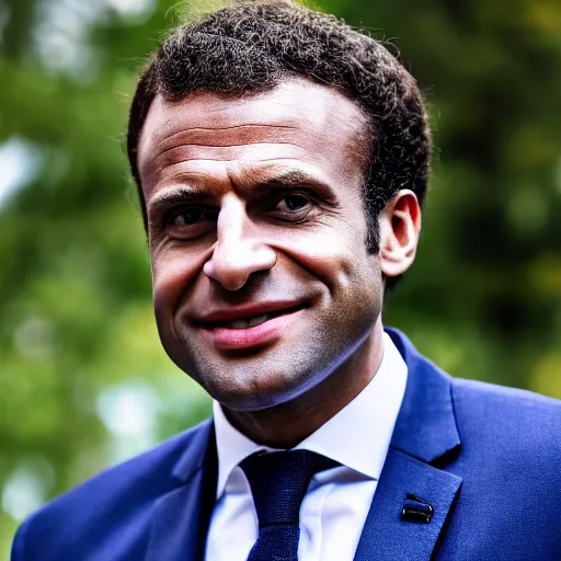 Image similar to afro-american Emmanuel Macron, 50mm photography, high quality, 4K