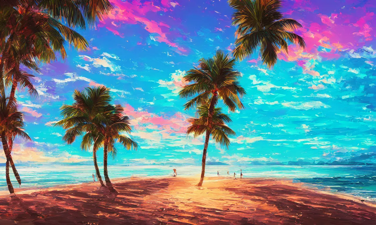 Image similar to paradise beach by alena aenami artworks in 4 k