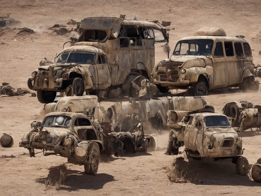 Prompt: epic custom Renault 4 Master in the movie Mad Max: Fury Road (2015)