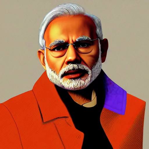 Prompt: narendra modi , gta lodaing screen , digital art