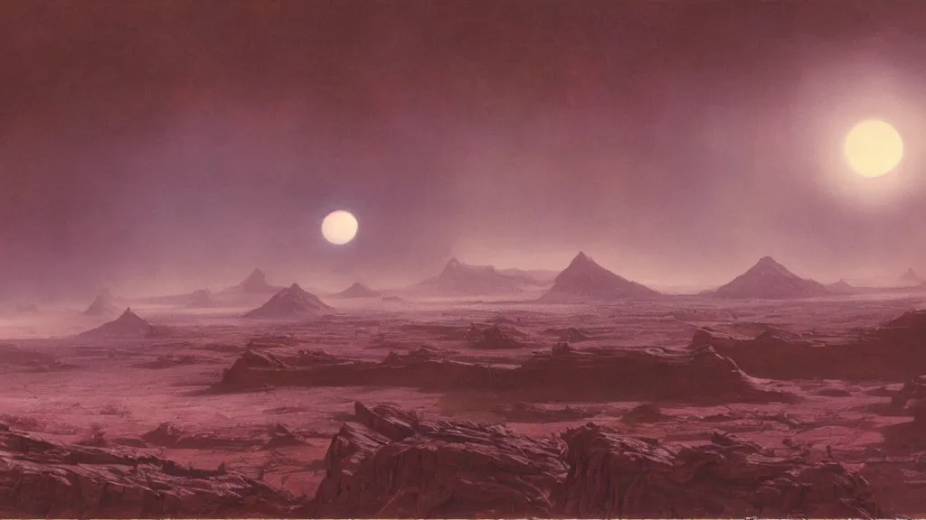 Image similar to otherworldly atmosphere of an evolving alien planet by arthur haas and bruce pennington and john schoenherr, cinematic matte painting