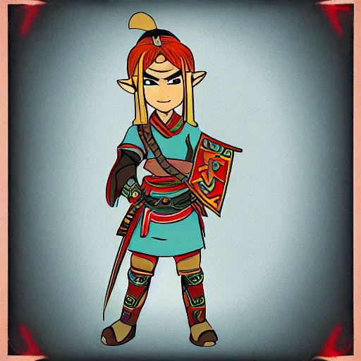 Image similar to Link in the style of Samurai