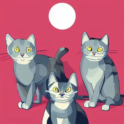Image similar to cats by aenami, alena and bluth, don